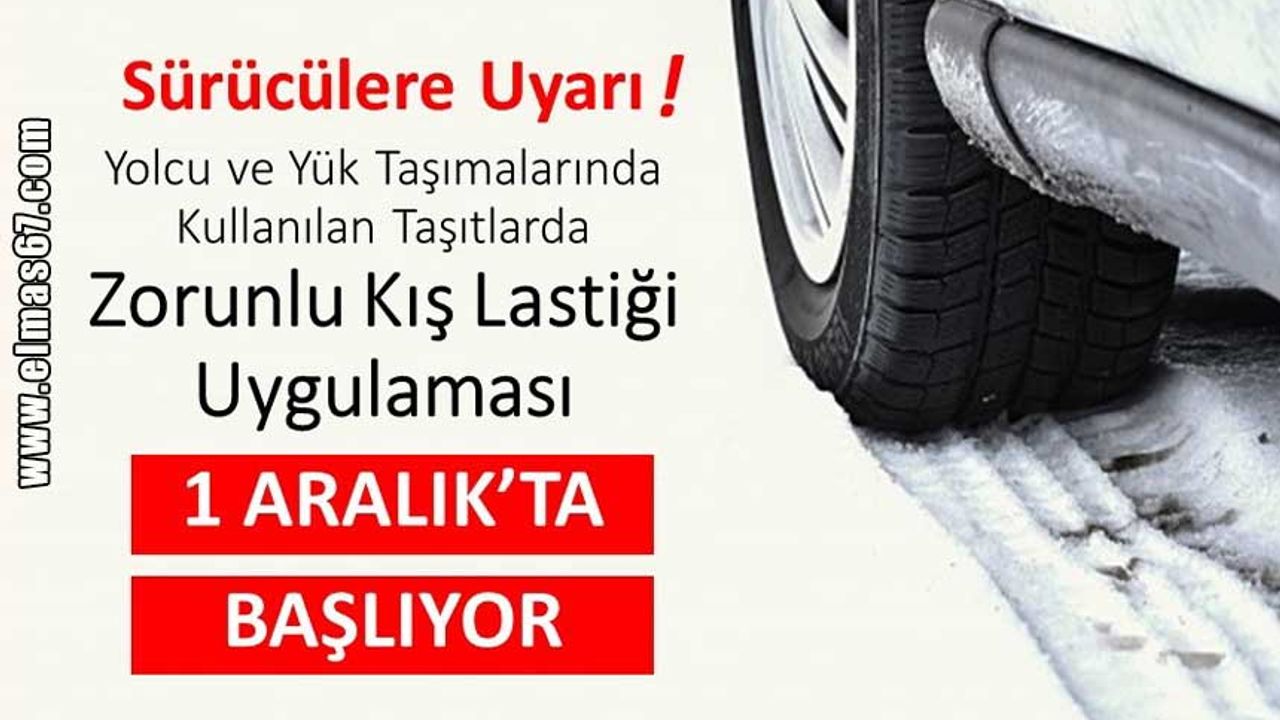 Zonguldak'ta 1 Aralık'ta kış lastiği uygulaması başlıyor