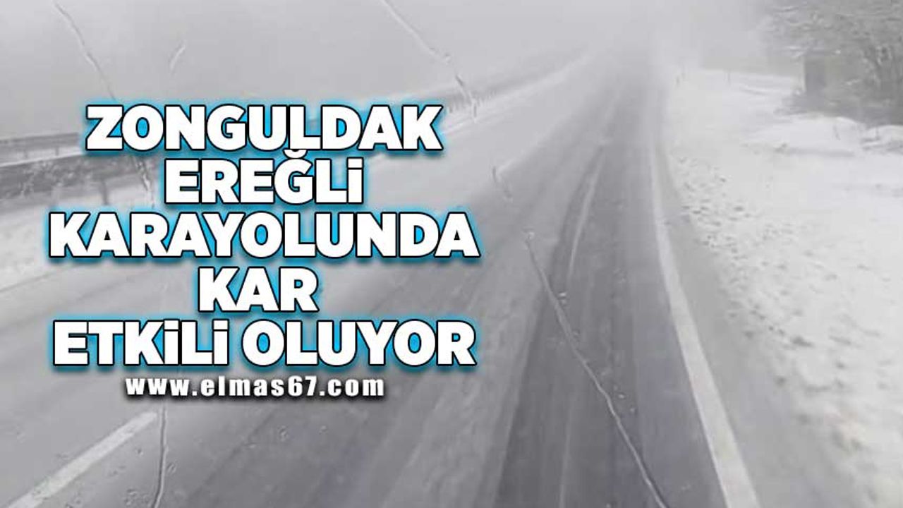 Zonguldak-Ereğli karayolunda kar etkili oluyor