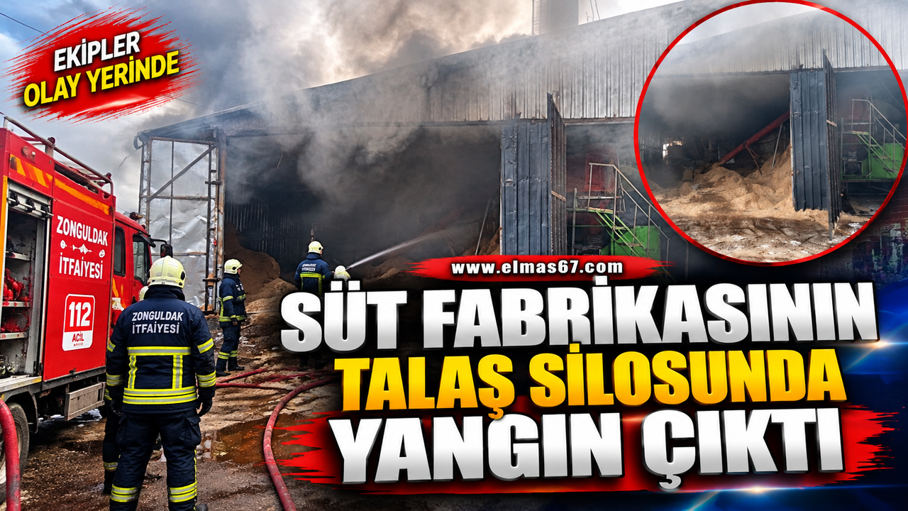 Kastamonu'da süt fabrikasının talaş silosunda çıkan yangın söndürüldü