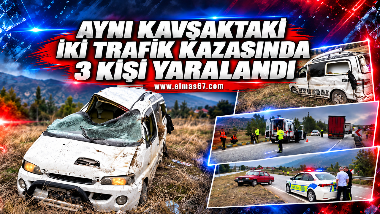 Aynı kavşaktaki iki trafik kazasında 3 kişi yaralandı - Elmas