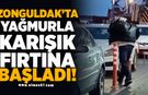 Zonguldak'ta Yağmurla Karışık Fırtına Başladı