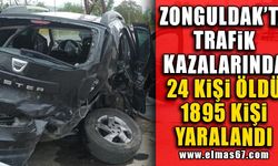 Zonguldak'ta trafik kazalarında 24 kişi öldü 1895 kişi yaralandı