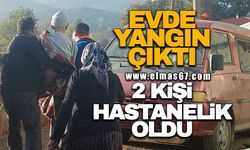 Evde yangın çıktı, 2 kişi hastanelik oldu