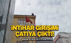 İntihar girişimi çatıya çıktı!