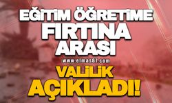 Eğitim Öğretime Fırtına Arası... Valilik açıkladı!