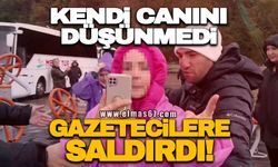 Kendi canını düşünmedi gazetecilere saldırdı!