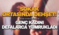 Sokak Ortasında Dehşet Genç Kadını Defalarca Yumrukladı!