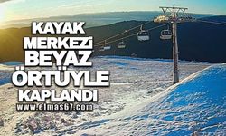 Kayak merkezi beyaz örtüyle kaplandı!