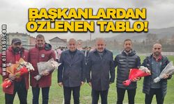 Başkanlar ve teknik heyet dostluk pozu verdi