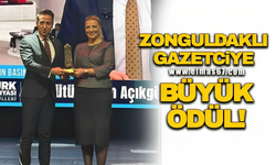 Zonguldaklı gazeteciye büyük ödül!