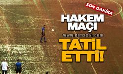 Hakem maçı tatil etti!