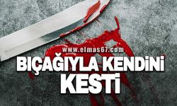 Bıçağıyla kendini kesti!