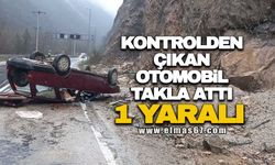 Kontrolden çıkan otomobil takla attı 1 yaralı