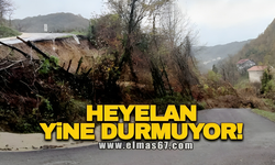 Heyelan yolu ulaşıma kapattı