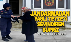 Jandarmadan yaşlı teyzeyi sevindiren sürpriz