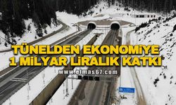 Tünelden ekonomiye 1 milyar liralık katkı