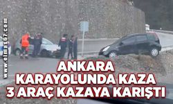 Zonguldak-Ankara yolunda 3 araç kazaya karıştı