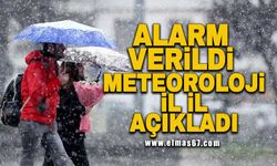 Alarm verildi! Meteoroloji il il açıkladı