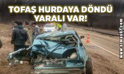 Tofaş hurdaya döndü yaralı var!