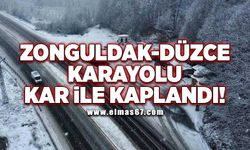Zonguldak-Düzce karayolu kar ile kaplandı!