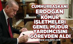 Cumhurbaşkanı Erdoğan Türkiye kömür işletmeleri genel müdür yardımcısını görevden aldı