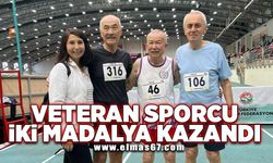 Veteran sporcu iki madalya kazandı