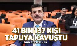 Muammer Avcı,"Zonguldak'ta 41 bin 137 kişi tapuya kavuştu"