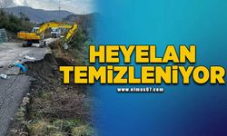 Heyelan temizleniyor