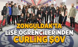 Zonguldak’ta lise öğrencilerinden Curling şov