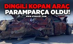 Dingili kopan araç paramparça oldu