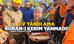 Ev yandı ama Kuran-ı Kerim yanmadı!