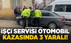 İşçi servisi otomobil kazasında 3 yaralı