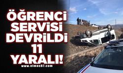 Öğrenci servisi devrildi 11 yaralı