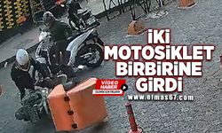 İki motosiklet birbirine girdi!