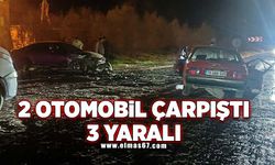 2 otomobil çarpıştı: 3 yaralı