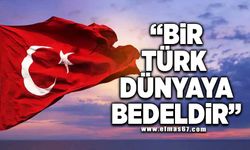 "Bir Türk dünyaya bedeldir"