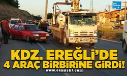 KDZ. Ereğli'de 4 araç birbirine girdi