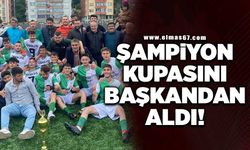 Şampiyon kupasını başkandan aldı