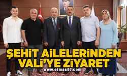 Şehit ailelerinden valiye ziyaret!