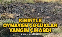 Kibritle oynayan çocuklar yangın çıkardı!