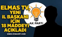 Elmas TV, yeni il başkanı için 18 maddeyi açıkladı