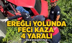 Ereğli yolunda feci kaza 4 yaralı