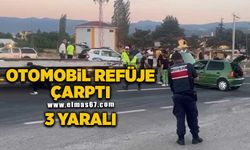 Otomobil orta refüje çarptı: 3 yaralı