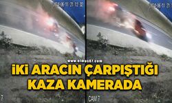 İki aracın çarpıştığı kaza kamerada: 2 yaralı