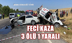 İki araç kafa kafaya çarpıştı: 3 ölü, 1 yaralı