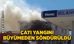 Çatı yangını büyümeden söndürüldü