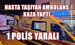 Ambulans kaza yaptı: 1 Polis yaralandı