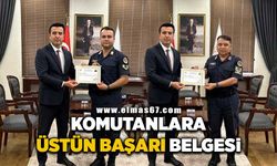 Komutanlara Üstün Başarı belgesi