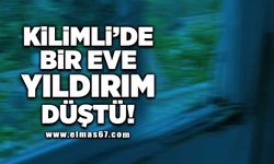 Kilimli'de bir eve yıldırım düştü!