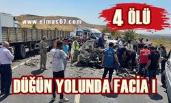 Düğün yolunda facia: 4 ölü, 1 yaralı